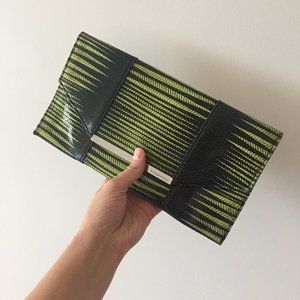Neon Faux Reptile Skin Clutch